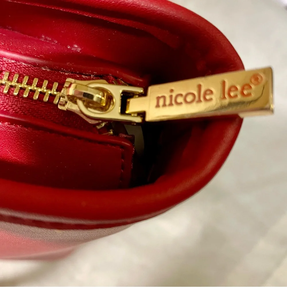 Nicole Lee NL Laser Cut Monogram Shopper with Studding, NWT and Dustbag